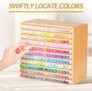 walowalo Markers Organizer Hold 176 Markers Birthday Gifts Bamboo Pen Holder Art Supply Pencil Alcohol Storage Organizer 22 Compartments All-in-One Marker Storage for Home Office Desk Classroom — 4