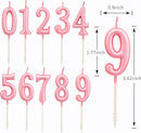 PHD CAKE 10-Pieces Pink Numeral Birthday Candles, Cake Numeral Candles Number 0-9 Glitter Cake Topper Decoration for Birthday,Wedding Anniversary,Party Celebration — 6