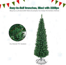 Goplus 6FT Pencil Christmas Tree, Artificial Slim Christmas Tree, 400 Branch Tips, Premium PVC Needles, with Sturdy Metal Stand, Unlit Xmas Tree for Home Office Shops Hotels — 7
