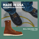 Danner 8” Bull Run Moc Toe Work Boots for Men - Durable Full-Grain Leather with Non Slip Wedge Outsole and 3-Density Cushion Footbed, EH Resistant - Tobacco — 2