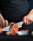 MOSFiATA 8" Super Sharp Professional Chef's Knife with Finger Guard and Knife…