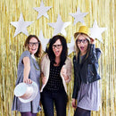 2 Pcs 3.2ft x 8.2ft Shiny Gold Metallic Tinsel Foil Fringe Curtains Photo Booth Backdrop for Birthday Wedding Holiday Celebration Bachelorette Party Decorations — 8