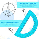 Zonon 2 Pcs 12 Inch Clear Ruler and 6 Inch Plastic Protractor Set, Blue — 3
