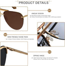ANDWOOD Oversized Aviator Sunglasses for Women Men Big Large Shades | Rimless Brown | Non-Polarized Rimless — 3