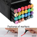 Dabo&Shobo 24 Colors Drawing Markers, Dual Tip Art Markers, Coloring Marker For Adult Sketching And Coloring (Pack of 3) | 1 Count (Pack of 72) — 3