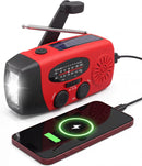 Hand Crank Radio with LED Flashlight,2000mAh NOAA AM FM Emergency Radio | Red — 1