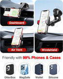 VANMASS【85+LBS Strongest Suction & Military-Grade Ultimate Car Phone Mount【Patent Safety Certs】 Cell Phone Holder for Dash Windshield Vent for iPhone 18 17 Pro Max Automobile Interior Sets, Ink Black | Red photo 3