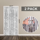 2 Pack Silver Foil Curtain Party Streamers Metallic Tinsel Foil Fringe Photo Booth Backdrop for Birthday Wedding Engagement Baby Shower Bachelorette Christmas Holiday Celebration Party Decorations | 2 Pcs — 7