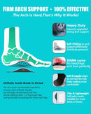 Arch Support Inserts Women Men Plantar Fasciitis Insole Heavy Duty Support - Black — 6