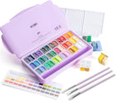 HIMI Twin Cup Jelly Gouache Paint Set with 3 Paint Brushes, 36 Colors 12g, Jelly Cup Design, Non Toxic Paint for Canvas and Paper, Art Supplies for Professionals (Purple Case) — 1