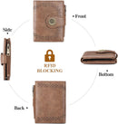 SENDEFN Small Wallets for Women Bifold RFID Blocking Leather Card Holder Compact Wallet with Zipper Coin Pocket — 6