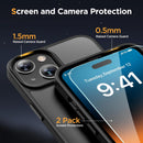 Miracase Magnetic for iPhone 15 Case (Compatible with MagSafe)（with 2X Screen Protectors） Military-Grade Protection, Anti-Fingerprint Translucent Matte Phone Cover for iPhone 15 6.1 inch, Black — 6