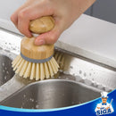 MR.SIGA Bamboo Palm Brush, Dish Scrub Brush, Bamboo Dish Brush, Pack of 2 — 8