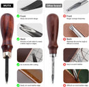 WUTA Edge Beveler High Carbon Steel Leather Beveler Tool Sharp Edge Skiving Leather Edge Beveler Wood Handle Edge Cutting Tool for Beveling Size 1,0.8mm — 6