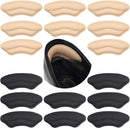 8-Pairs Heel Grips Liner Cushions Inserts for Loose Shoes, Heel Pads Snugs for Shoe Too Big Men Women, Filler Improved Shoe Fit and Comfort (16 Packs) (Black+Pale Apricot) 1