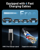 380W USB C Charger Block with 4 USB Cables Dual 100W Charging Station photo 4