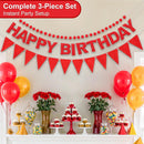 Pre-Strung Felt Happy Birthday Banner Red Garland Set — 8