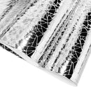 HYANG Mirror Embossed Metal Water Cube Crystal Silver PU Faux Leather Sheets 1 Roll 12"X53"(30cmX135cm), Faux Leather Very Suitable for Leather Earrings, Bows, Handbag ，Sewing ，Crafts Making — 2