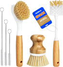 Holikme 6 Pack Dish Brush with Bottle Brush Scrub Brush Straw,Yellow — 1