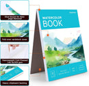 Hapikalor Watercolor Paper Pad, 9"x12" Water Color Paper, 140lb/300gsm Teal | 9" x 12" Pad — 7