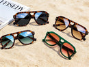 FEISEDY Retro Thick Aviator Sunglasses for Women Men, Large Vintage Shades | Leopard - Brown | 53 Millimeters — 6