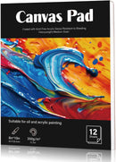 12 Sheets Canvas Paper Pad 8 x 10 in, 350 GSM, Glue Bound | 8”x10” — 1