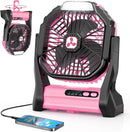 Peouix Portable Rechargeable Fan, 20000mAh Cordless Battery Powered Camping Tent Fans with LED Lantern, Operated Outdoor Ventiladores for Travel Camp Fishing Office Home Essentials — 1