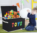 YOLOXO Toy Box Chest, Collapsible Sturdy Storage Bins with Lids, Extra Large Kids Toy Storage Organizer Boxes Bins Baskets for Kids, Boys, Girls, Nursery Room, Playroom, Closet (BLACK) — 8