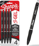 Sharpie S-Gel Retractable Gel Pen, Medium Point, Black Ink, 4/Pack (2096134) — 1