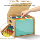Sbanmao Acrylic File Organizer with Lid, Bamboo File Box with Handle, Hanging File Folder Organizer, Portable Filing Organizer File Crate Storage Box for Home Office Classroom, Letter Size — 4