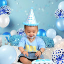 68Pcs Blue and White Balloons Kit 12 Inch, Blue Confetti Balloons Light Blue Baby Blue Pearl White Party Balloons with Ribbons for Birthday, Wedding, Baby Shower, Graduation Decorations | Lanbai — 6