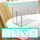 Boloyo Acrylic File Holder,1PC 2 Sections Clear File Organizer Mail Letter Sorter Desktop Folder Holder for Home Office School Envelope Bill Filling Paper Document — 5