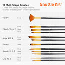 Shuttle Art Acrylic Paint and Brush Set Bundle, 24 Colors Acrylic Paint and 12 PCS Brush with Case — 4