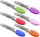 HINMAY Small Tongs with Silicone Tips 7-Inch Mini Serving Tongs, Set of 6 — 1