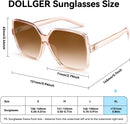 Dollger Oversized Square Sunglasses for Women Big Large Wide Trendy Shades | C: Brown Frame Brown Lens — 7