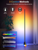 RGB Corner Floor Lamp, Smart Modern LED Mood Light, Glossy Black — 4