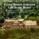 ROKR 3D Wooden Puzzle for Adults-Mechanical Train Model Kits-Brain Teaser Puzzles-Vehicle Building Kits-Unique Gift for Teens on Birthday/Christmas Day(1:80 Scale)(MC501-Prime Steam Express) — 2