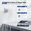 USB C to USB C Cable 3FT Certified 2Pack 60W usbc Woven Fast Charging 2