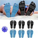 Beach Foot Pads Barefoot Adhesive Invisible Shoes Stick on Foot Pad Stickers Stick on Soles Anti-Slip Waterproof Silicone Unisex Footing Pad For Surfing Yoga Swimming 6 Pack Black Blue 9.5-12 Size 1
