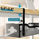 Under Desk Cable Management Tray No Drill, Metal Mesh Cable Management Under Desk with Clamp Mount, 2 Hole Cable Tray with Wire Management and Cord Organizer for Home Office Standing Desk photo 3