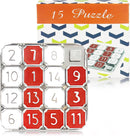 Number Puzzle, Slide Puzzle, 15 Number Puzzle Slide Game, Number Puzzle for Adult, Red and White Number Sliding Educational Learning Games, Travel Games, Party Favors — 1
