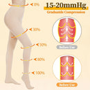 15-20 mmHg Medical Graduated Compression Pantyhose for Women Men | X-Large | Beige — 2