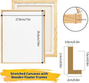 4 Pack 11 x 14 inch Floater Frame Canvas –Gallery Wrapped Canvas Set | Light Brown | 4pk-11x14 in — 2