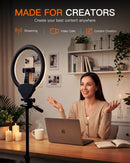 SENSYNE Ring Light with Stand, 50" Phone Tripod with Wireless Remote photo 2
