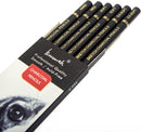 Brusarth Professional Charcoal Pencils Drawing Set - 6 Pieces Soft Medium and Hard Charcoal Pencils for Drawing, Sketching, Shading | Black — 2