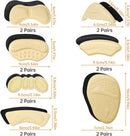 14 Pairs Shoe Inserts for Women, Heel Pads for Shoes that are Too Big, Contour-Fitting Heel Grips, Soft Sponge Insoles Stop Slipping, Rubbing, Foot Pain (Beige + Black) — 2