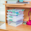 Sterilite Clip Box, Stackable Clear Plastic Bins- Large, 6-Pack — 8
