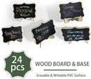 24 PCS Mini Chalkboard Signs with Stand,Food Labels for Party Buffet, Food Tag/Name Card for Wedding Table, Name Tag Drink Labels Taco/Candy Bar/Bake Sale Food Sign, Catering Supplies Buffet Display | Black | 24 PACK — 5
