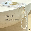 Case-Mate Phone Charm Wrist Strap w/Pearls & Crystals - Crystal Pearl Gold photo 6