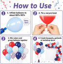 Red and Blue Balloons 50 Pcs 12 Inch Navy Red Pearl Light Latex Balloon | Red Blue — 4